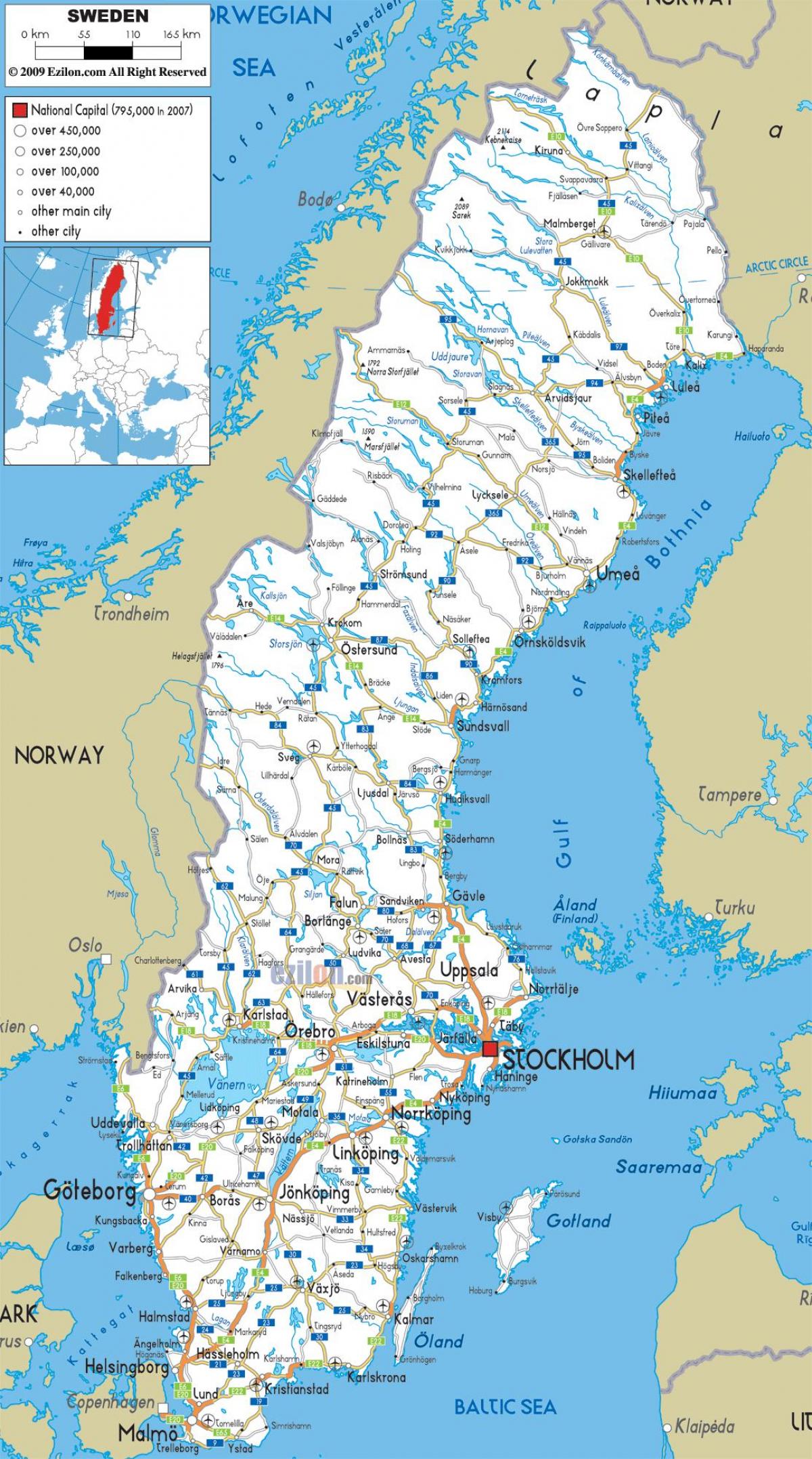 kartta ruotsi Ruotsin kartta