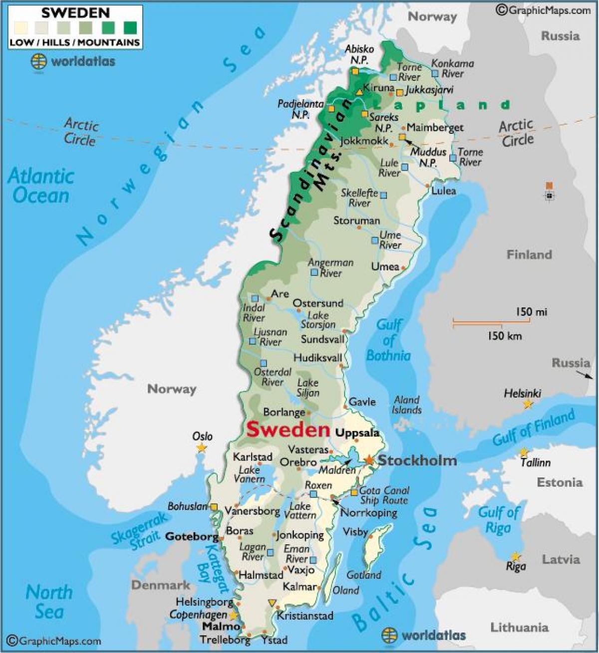 pohjois ruotsin kartta Ruotsin vuoret kartta   Vuoret Ruotsi kartta (Pohjois Eurooppa  pohjois ruotsin kartta