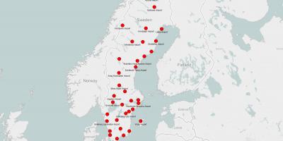 Ruotsi kartta - Kartat-Ruotsi (Pohjois-Eurooppa - Eurooppa)